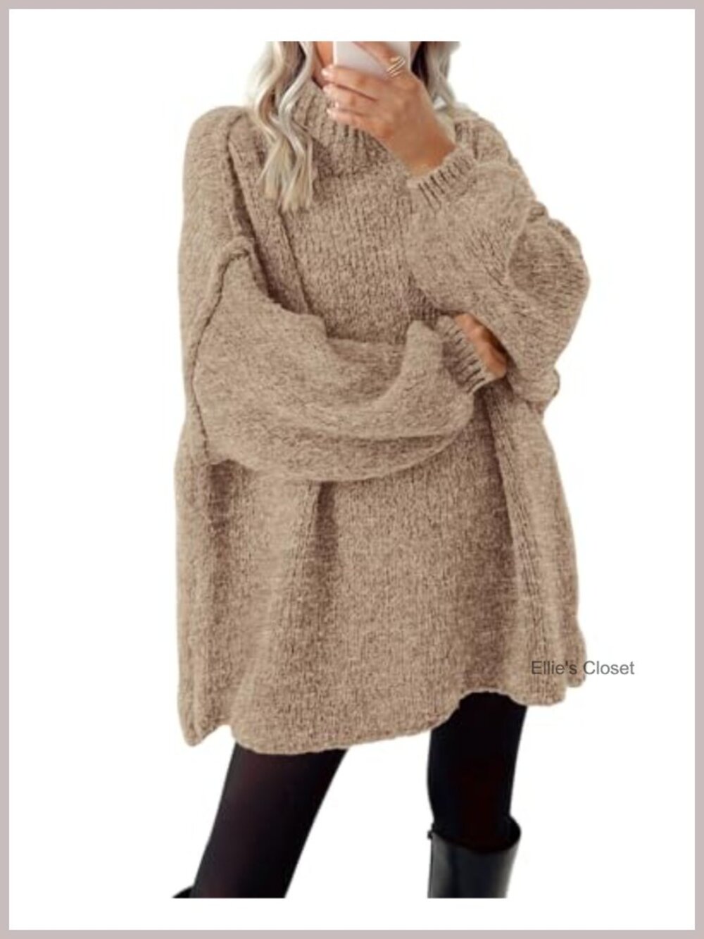 Oversized Cable Knit Mock Neck Pullover Sweater Loose Fit Fall Winter